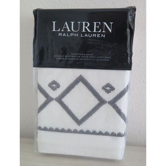 Lauren Ralph Lauren Luke Frame European Sham - Cream - 100% Cotton $170 - Picture 1 of 7